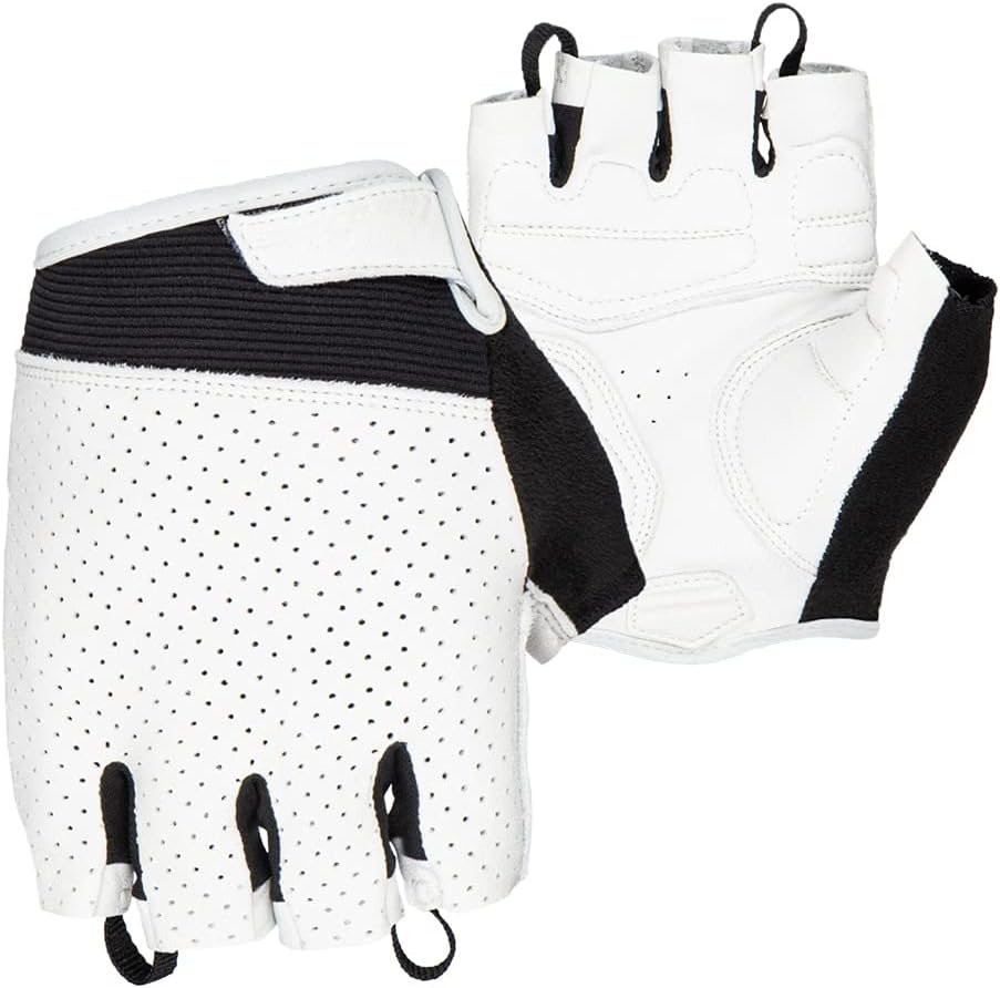 Lizard Skins Aramus Classic Leather Cycling Gloves V2 – Unisex (Diamond White, X-Small)